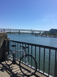 biking on along the Willamette
